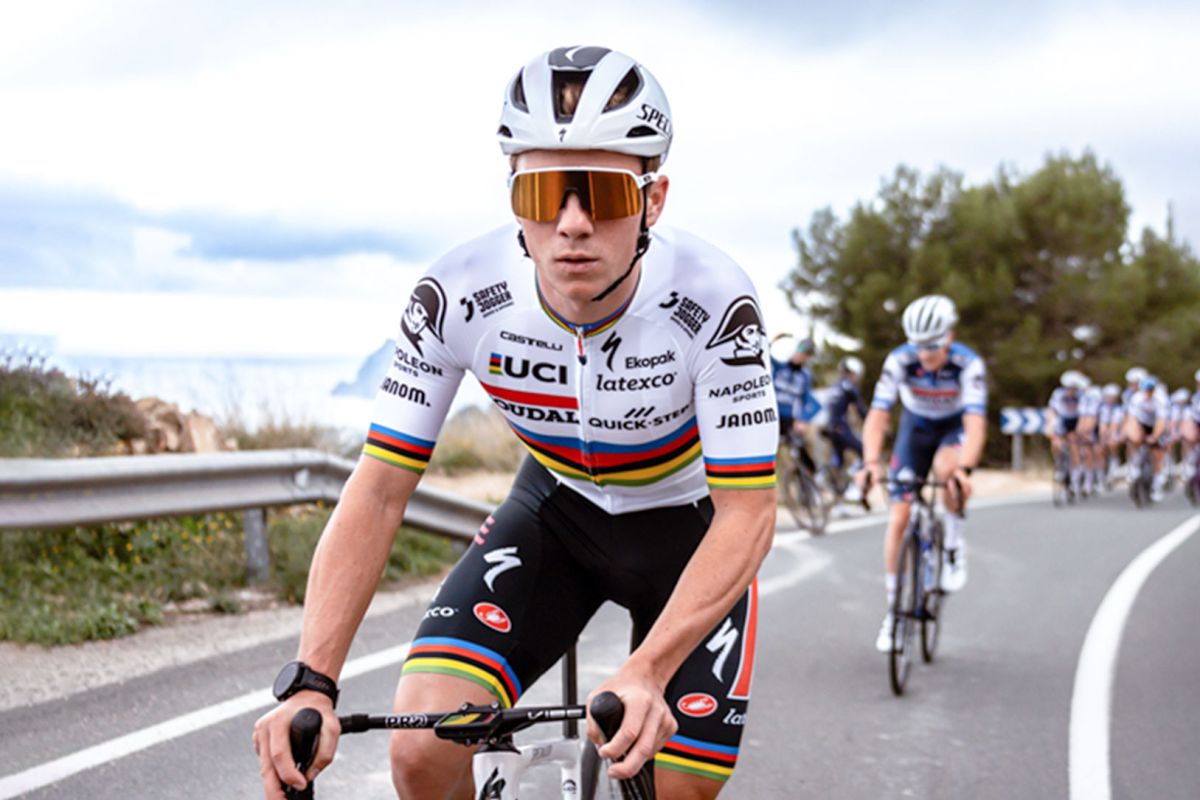 World champion Remco Evenepoel (Soudal-QuickStep) at a team training camp in January 2023