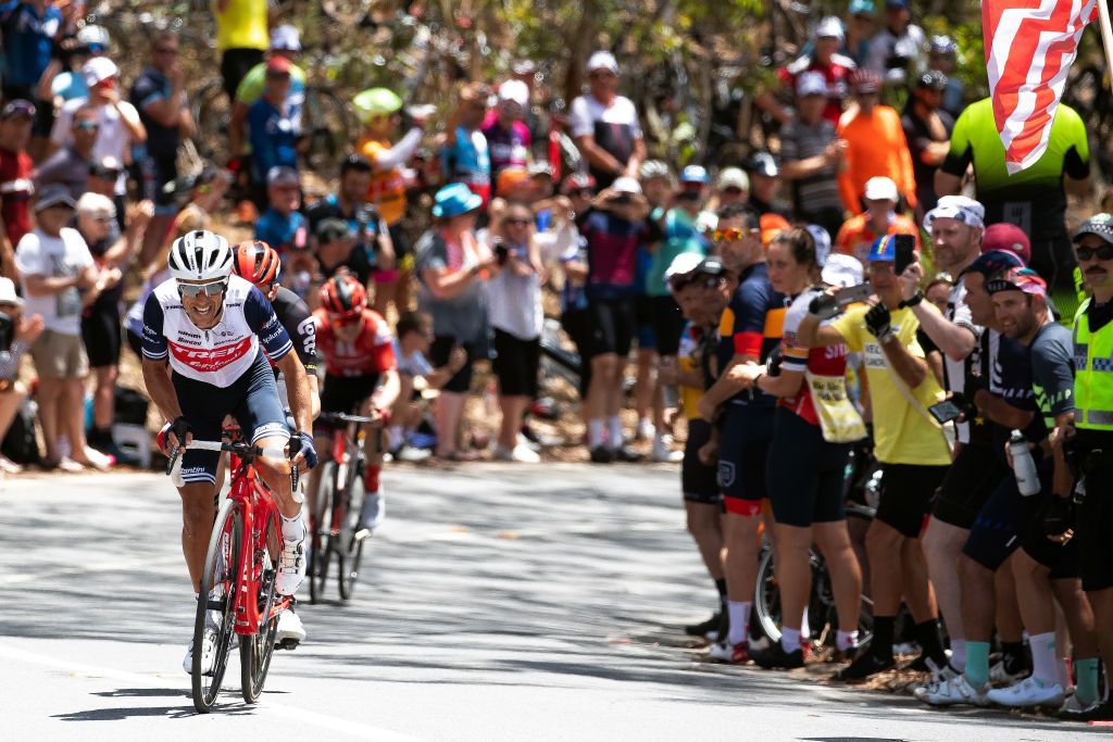 Richie Porte on the fan favourite climb of Willunga Hill at the 2020 Tour Down Under