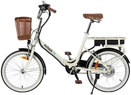 Nilox E-Bike J1 Plus, Bici Elettrica Pieghevole con Autonomia 40 Km