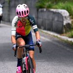 Veronica Ewers in a solo breakaway on stage 4 at the Giro d
