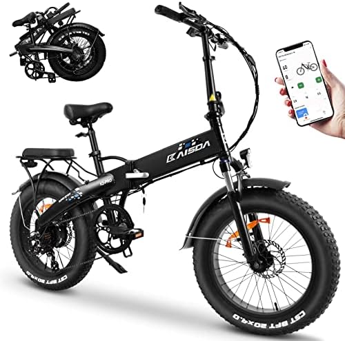 KAISDA Bici Elettrica Pieghevole Fat Bike con Batteria Rimovibile