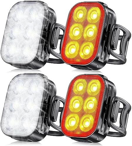 Set Luci LED Ricaricabili e Impermeabili per Bicicletta Glangeh